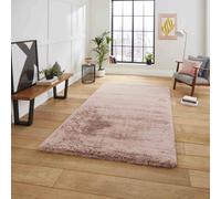Rose Shaggy Polyester Plain Modern Easy To Clean Rug For Living Room And Bedroom-80Cm X 150Cm