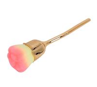 Rose Shaped Professional Nail Dust Brush with Rotating Synthetic Fiber Hair for Deep Cleaning | Portable Blusher and Loose Powder Brush with Ergonomic Electroplated Handle for