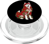 Rose Siberian Husky Dog Flower Gardening Floral PopSockets PopGrip for MagSafe