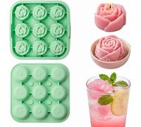 Rose Silicone Mold 9 Cavity Square Rose DIY Ice Cube Trays with Lid Flowers Shaped Mold Silicone Easy Release Trays for Chilled Drinks, Cocktails and Whiskey Wine Ice Cube Tray 4.9 x 4.9 x 1.8 Inches