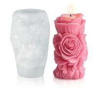 Rose Silicone Mold for Candles, 3D Roses Flower Soap Mold, Soap Making Reusable Beeswax Soy Wax Molds for DIY Aromatherapy Candles Wax Soap Making