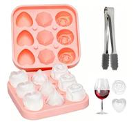 Rose Silicone Soap Moulds, 9-Cavity Handmade Rose Flower Ice Cube Molds Cake Mold, Silicone ice Cube Mould,Food Grade for DIY Ice Trays Flowers Shaped Mold for Chilled Drinks, Cocktails Whiskey