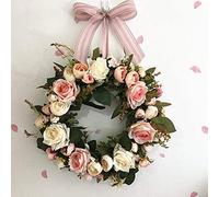 Rose Simulation Flower Garland Fake Flower Hanging Door Decoration Heart-shaped Garland Door Lintel Decoration Wedding Wedding Room Home Furnishing Can Be Wreath Ring Autumn Decorations