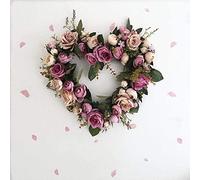 Rose Simulation Flower Garland Fake Flower Hanging Door Decoration Heart-shaped Garland Door Lintel Decoration Wedding Wedding Room Home Furnishing Can Be Wreath Ring Autumn Decorations