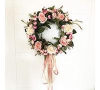 Rose Simulation Flower Garland Fake Flower Ornament Door Decoration Heart-shaped Garland Door Lintel Decoration Wedding Wedding Room Home Furnishing Can Be Wreath Ring Autumn Decorations