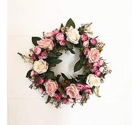 Rose Simulation Flower Garland Fake Flower Ornaments Door Decoration Heart-shaped Garland Door Lintel Decoration Wedding Wedding Room Home Furnishing Can Be Wreath Ring Autumn Decorations