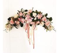Rose Simulation Flower Garland Fake Flower Ornaments Door Decoration Heart-shaped Garland Door Lintel Decoration Wedding Wedding Room Home Furnishing Can Be Wreath Ring Autumn Decorations
