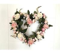 Rose Simulation Flower Wreath Fake Flower Hanging Door Decoration Heart-shaped Wreath Door Lintel Decoration Wedding Wedding Room Home Furnishing Can Be Wreath Ring Autumn Decorations