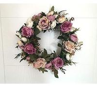 Rose Simulation Flower Wreath Fake Flower Hanging Door Decoration Heart-shaped Wreath Door Lintel Decoration Wedding Wedding Room Home Furnishing Can Be Wreath Ring Autumn Decorations