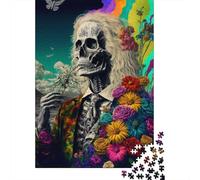 Rose Skull 1000 Pieces Puzzles for Teenagers Gifts Paper Puzzle Jigsaws for Adults Home Educational Games DIY Toys 1000pcs (38x26cm)