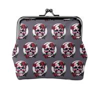 Rose Skull Coin Purses, Small Card Case Wallet For Men Women For Shopping And Casual Outings, Black, One Size, Art Deco