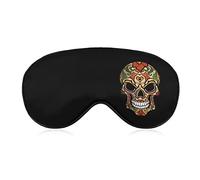 Rose Skull Day of The Dead Sleep Eye Mask Soft Eye Covers Blocking Lights Blindfold with Adjustable Strap for Travel Nap