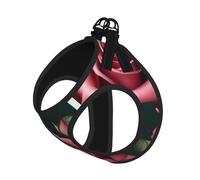 Rose Skull Eyes Print Dog Harness,Pet Leash Vest For Small To Medium Dogs,Perfect For Outdoor Adventures