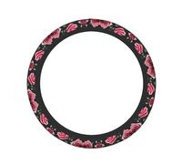 Rose Skull Eyes Print High Elastic Thickening Universal Fit Car Steering Wheel Cover, Elastic Breathable And Odor Less