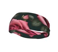 Rose Skull Eyes Print Sweatbands Sports Headband for Men Women,Athletic Sweatband for Tennis,Basketball,Running,Gym