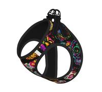 Rose Skull Print Dog Harness,Pet Leash Vest For Small To Medium Dogs,Perfect For Outdoor Adventures