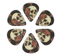 Rose Skull Printed Guitar Picks Plectrum,Guitar accessories,6pcs 0.46mm