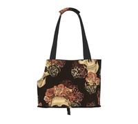 Rose Skull Printed Pet Tote Bag -Travel Pet Puppy Dog Carrier Backpack Tote Shoulder Bag For Subway/Shopping/Hiking/Traveling