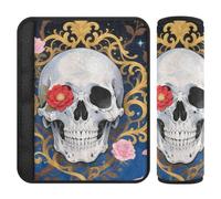 Rose Skull Purple Flower 2 Pack car seat Shoulder Pads More Comfort Driving for Auto Protector para cinturón de carro