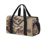 Rose Skull Rock Electric Guitar Sports Duffel Bag Weekend Overnight Bag Tote Holdall Casual Travel Gym Duffel Bags for Kids Girls Boys Women Men