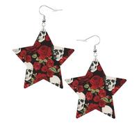 Rose Skull Women's Fashion Earrings, Celestial Dangle Earrings, Star Shape Jewelry for a Versatile