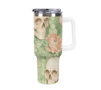 Rose Skulls Peony Honeycomb Geometry Coffee Cups Travel Mug Insulated Tumbler Water Bottle Large