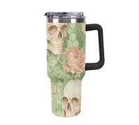 Rose Skulls Peony Honeycomb Geometry Coffee Cups Travel Mug Insulated Tumbler Water Bottle Large