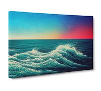 Rose Sky Above The Ocean Vol.1 Canvas Print | Gallery Wrapped 30mm Frame Wall Art | 30x20 inches | Ready to Hang | Coastal Floral Picture | Living Room Bedroom Lounge Office