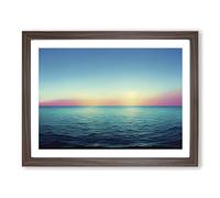 Rose Sky Above The Ocean Vol.3 Framed Print | A4 Walnut Framed Wall Art | Ready to Hang | Modern Floral Picture | Living Room Bedroom Lounge Office