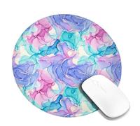 Rose Small Mouse Pad, Modern Elegant Petal Abstract Spring Violet Round Rubber Washable Aesthetic Desk Mousepads Idea for Home Office Desk Laptop Gamers Gift Round 8x8 Inch