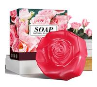 Rose Soap Handmade Soap Bar Natural Soap with Rose Essential Oil, Facial Soap Bar Cleanser Suitable for All Skin Types, Face & Body Cleansing, Hydrating Moisturising Exfoliating Vegan & Residue-Free