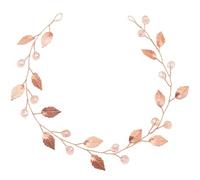 Rose Soft Chain Headband Bridal Hair Accessories Wedding Hair Accessories for Wedding Vine Made of Rhinestones Golden Clip in Rose Gold Leaf Miss Rhinestones Alloy
