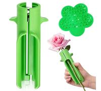 Rose Stem Stripper and Thorn Remover Tool Set, Floral Thorn Stripper for Roses, Soft Gel and Plastic Rose Thorn Remover for Florist, Home Gardening, Flower Shop Use, Green