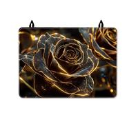 Rose Stove Top Cover for Electric Stove, Elegant Modern Sparkles Gold None Black Washable Flat Top Electric Protector Mat Festive Holiday Kitchen Decor 28x20 Inch