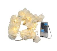 Rose String Lights, 30 LED Artificial Rose Garland Lights with 0.36W Battery Operated Flower String Decorative Lamp for Weddings, Birthday Parties, Wall Hanging, Home, J