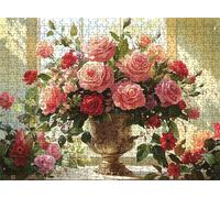 Rose Sunlight Puzzle - 1500 Piece Jigsaw Puzzles for Adults - The Back Features Printed Letter Guides - The Pieces fit Together Snugly - Wooden Puzzles for Adults - Gifts Man 34.3 X 22.4 Inch s7h-18