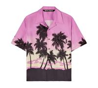 Rose Sunset Graphic Bowling Shirt- male- Palm Angels- Short Sleeve Shirts- Multicolor- XL- Shirts XL