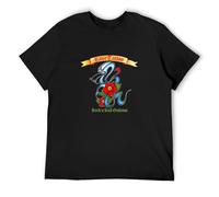 Rose Tattoo Rock N Roll Outlaws Funny Tee Shirts for Men Black L