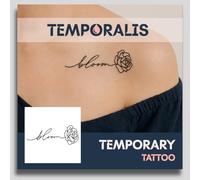 Rose tattoo - Temporalis® | Temporary tattoos for women and men - Vegan fake tattoos, waterproof and EU-certified - Lasts 1 to 2 weeks [ Bloom rose ]