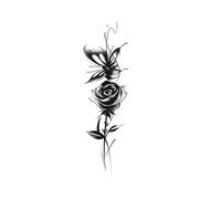 Rose Temporary Tattoo Stickers Waterproof Long-lasting Semi-permanent Arm Ankle Realistic Men And Women Fake Tattoos(1pcs)