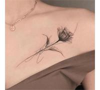 Rose-themed Semi-permanent, Non-reflective, Herbal Tattoo Stickers For The Collarbone And Arm Fake Tattoos(1pcs)