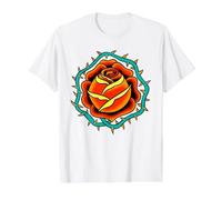 Rose Thorns Tattoo Value Graphic T-Shirt, Men, White, L