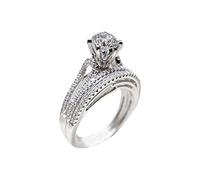 Rose To RingCan Light Diamond Diamond Ring Stacked Valentine's Ring Be Rose Day Wear Luxury Fashion Women's RingNew kle Rings Girl (C, One Size)