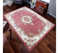 Rose Traditional Handmade Wool Floral Bordered Rug For Living Room And Bedroom-160Cm X 235Cm