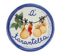 Rose & Tulipani Aum Porcelain Naples Pizza Plate "A Tarantella" Diameter 31 cm