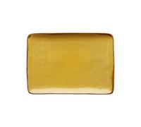 Rose & Tulipani - Rectangular Tray Ocra, Set of 2 - Home Furniture, Kitchen - Concert Gift Idea - Stoneware - Diameter 27; 19 cm