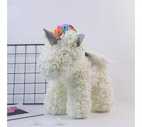 Rose Unicorn, 10-Inch Artificial Flower Unicorn with Wings - Handcrafted Forever Flowers Unicorn for Birthdays, Anniversaries, Weddings, Baby Showers Home Decor and Gift for Her (White)