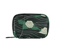 Rose Velvet Ribbon Grass Green Pill Bags for Travel with Detachable Compartments Convenient Small Pill Organizer for Purse
