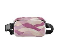 Rose Velvet Ribbon Lavender and Beige Fashionable Fanny Waist Pack for Women Men Teens Multipurpose Sling Bag Travel Essential with Adjustable Strap for Travel Vacation Running