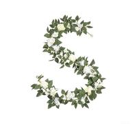 Rose Vine Arch for Wedding Decoration with Artificial Blooms and Natural-Looking Foliage Designed for Outdoor Use and Reusable Display (White-2)